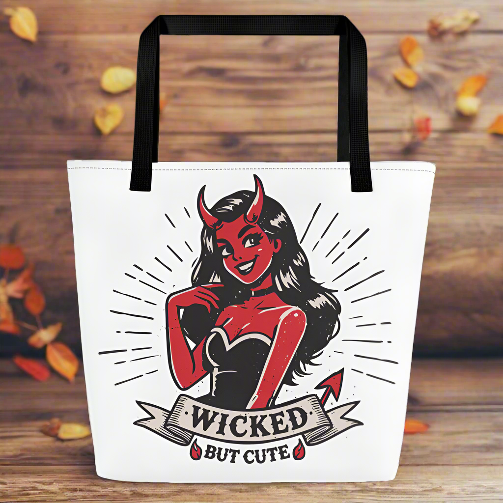 Wicked But Cute | Large Tote Bag Tote Bags Syntax & Alchemy Default Title