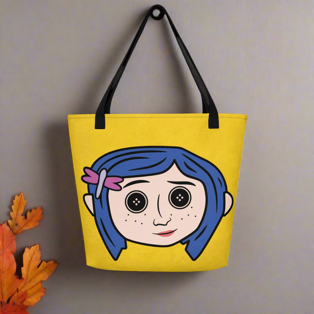 Coraline Button Eyes | Large Tote Bag Tote Bags Syntax & Alchemy   