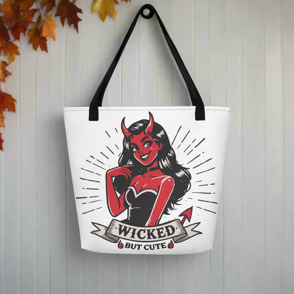 Wicked But Cute | Large Tote Bag Tote Bags Syntax & Alchemy