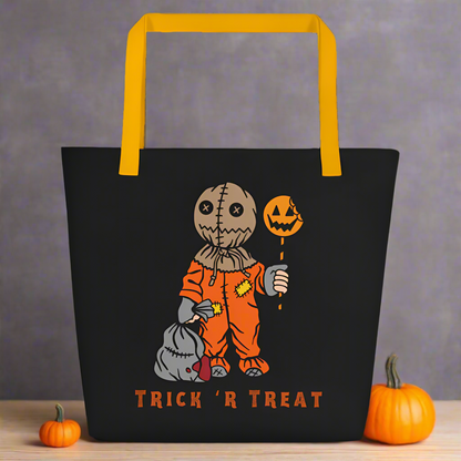 Samhain Trick 'R Treat | Large Tote Bag Tote Bags Syntax & Alchemy Yellow  