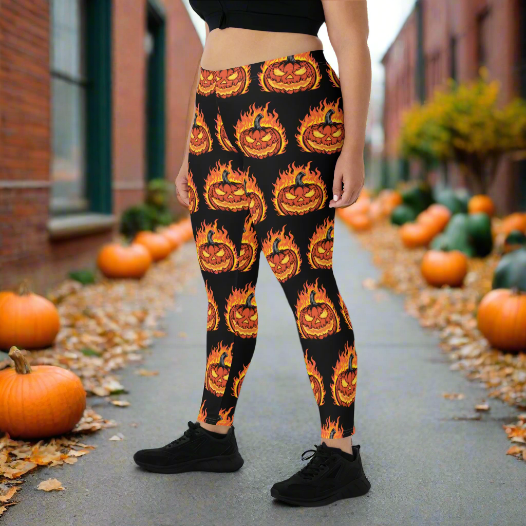 Great Pumpkin Blaze | Soft-Stretch Leggings Leggings Syntax & Alchemy   