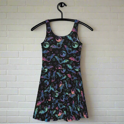 Cosmic Bats | Spandex-Blend Skater Dress Skater Dress Syntax & Alchemy XS  