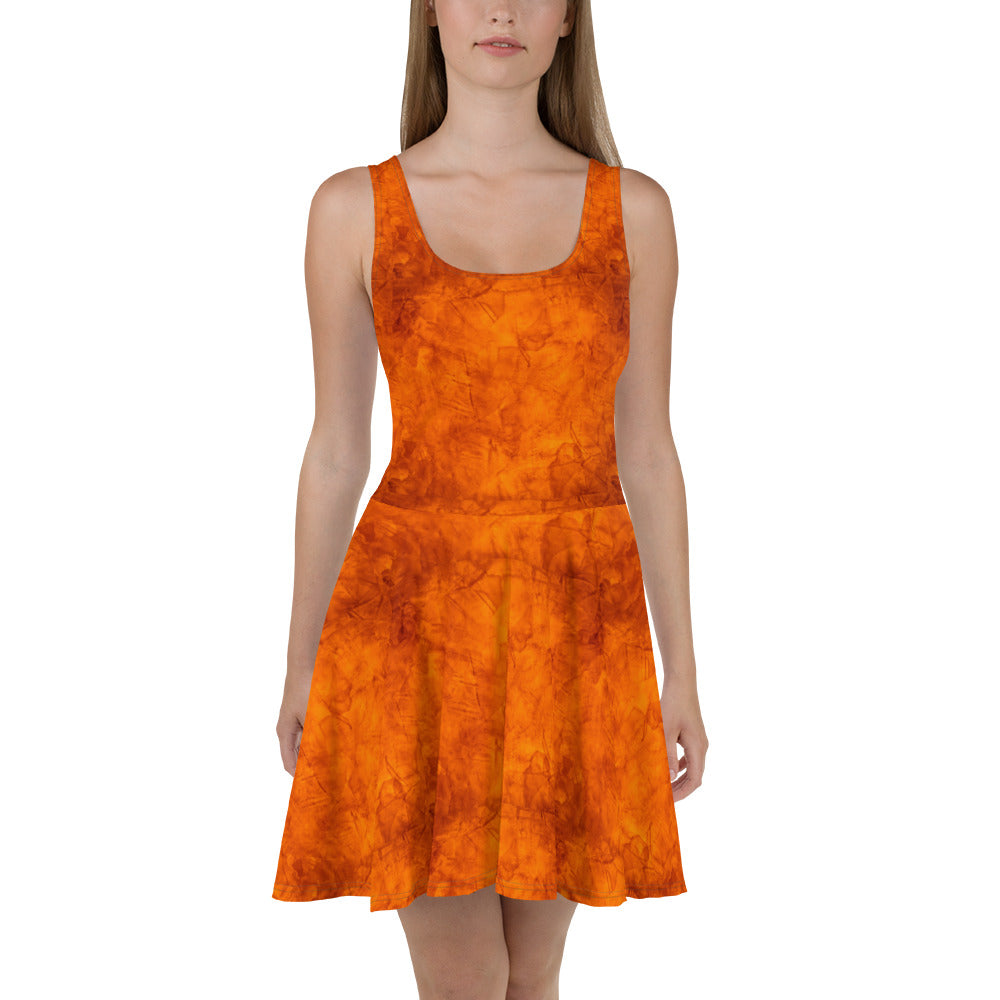 Orange Crush | Spandex-Blend Skater Dress Skater Dress Syntax & Alchemy   