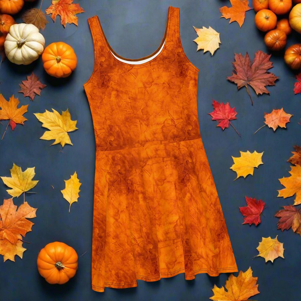 Orange Crush | Spandex-Blend Skater Dress Skater Dress Syntax & Alchemy   