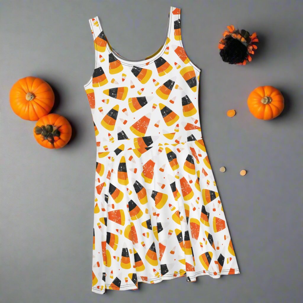 Candy Corn | Spandex-Blend Skater Dress Skater Dress Syntax & Alchemy   