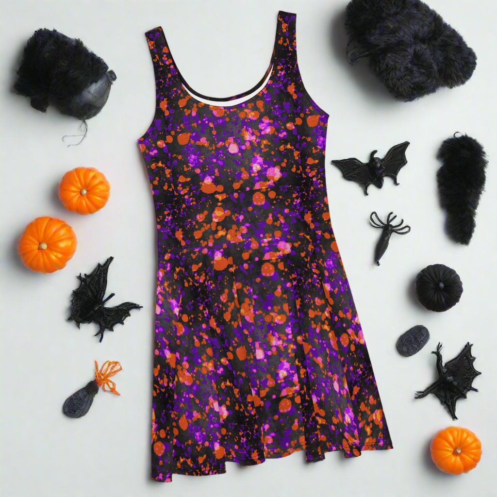 Galactic Halloween | Spandex-Blend Skater Dress Skater Dress Syntax & Alchemy   