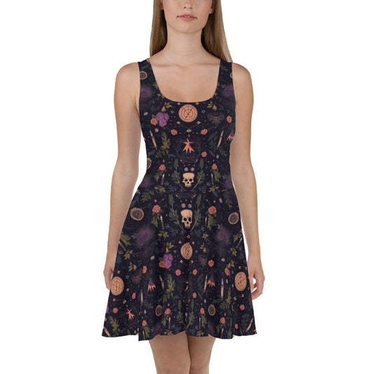 Witch Core | Spandex-Blend Skater Dress Skater Dress Syntax & Alchemy   