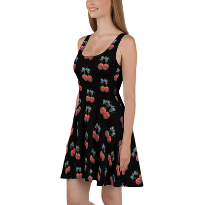 Cherry Skull Flavor | Spandex-Blend Skater Dress Skater Dress Syntax & Alchemy   