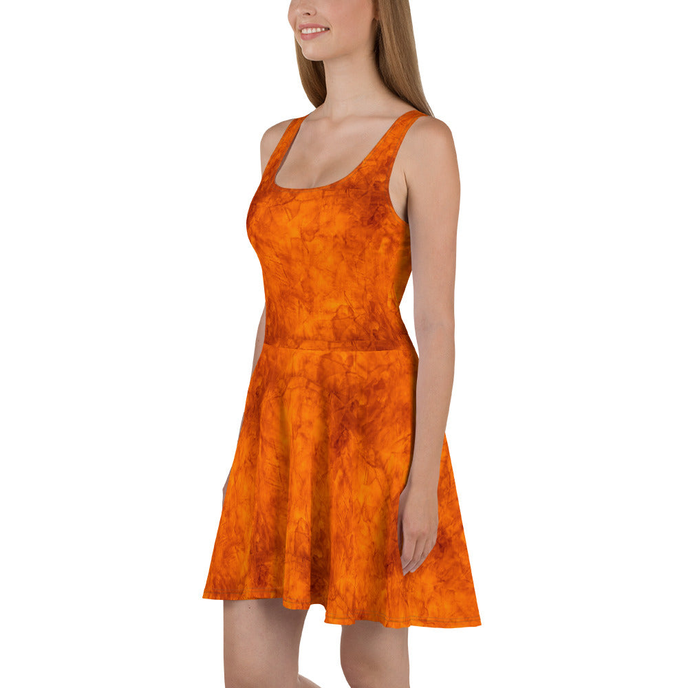 Orange Crush | Spandex-Blend Skater Dress Skater Dress Syntax & Alchemy   