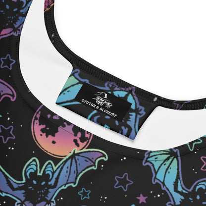 Cosmic Bats | Spandex-Blend Skater Dress Skater Dress Syntax & Alchemy   