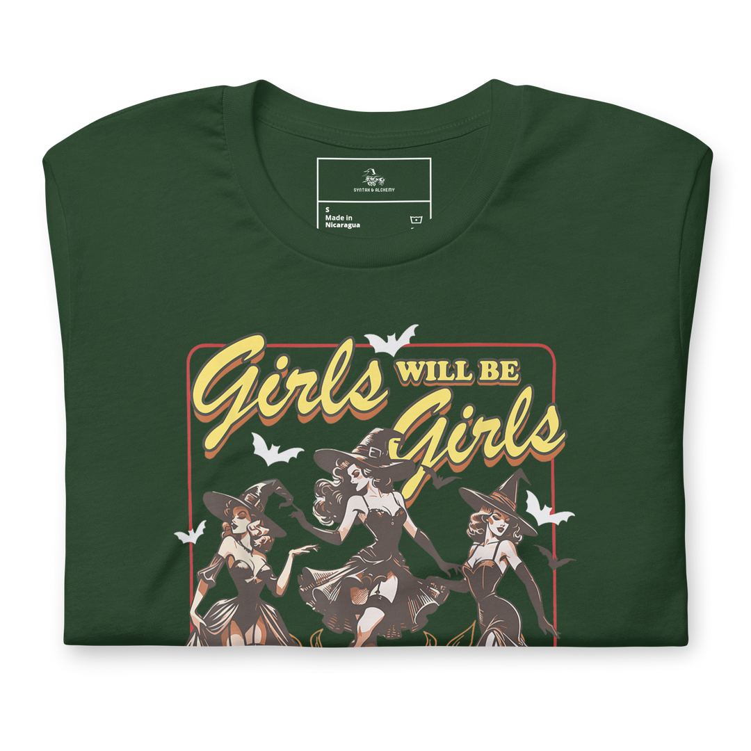 Girls Will Be Girls | Airlume Cotton T-Shirt Women's T-Shirt Syntax & Alchemy Forest S 