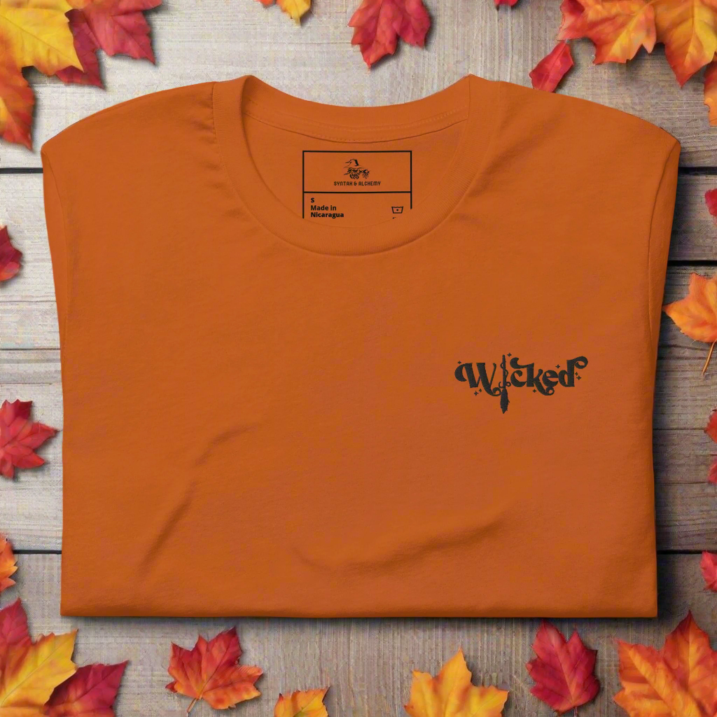 Wicked | Airlume Cotton T-Shirt | Embroidered - Syntax & Alchemy