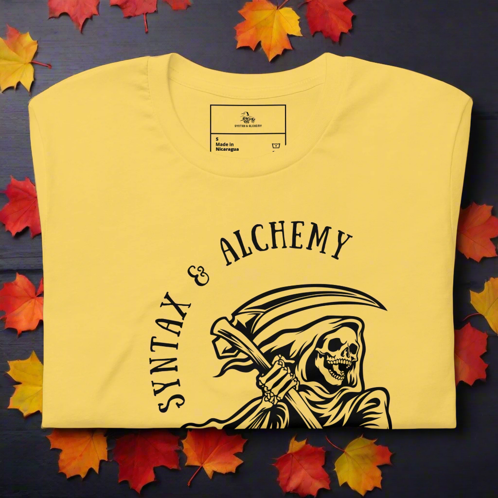 Grim Syntax | Airlume Cotton T-Shirt Women's T-Shirt Syntax & Alchemy Yellow S 