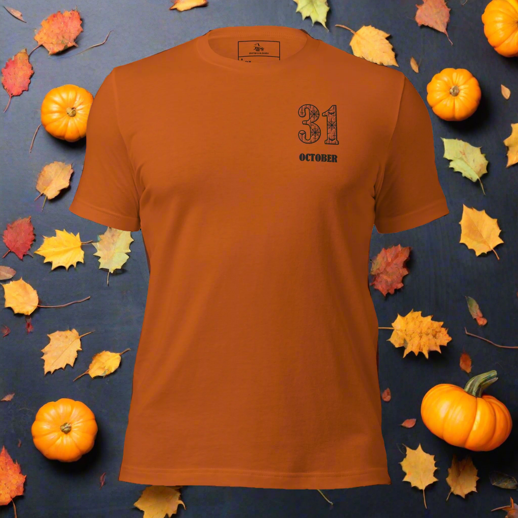 31 October | Airlume Cotton T-Shirt | Embroidered - Syntax & Alchemy