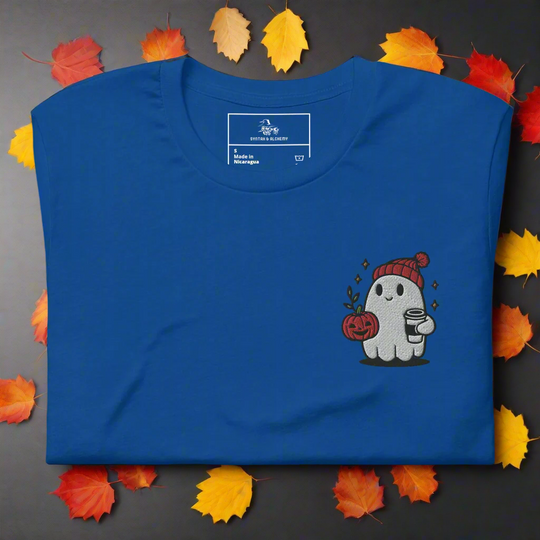 Ghost Hipster | Airlume Cotton T-Shirt | Embroidered - Syntax & Alchemy