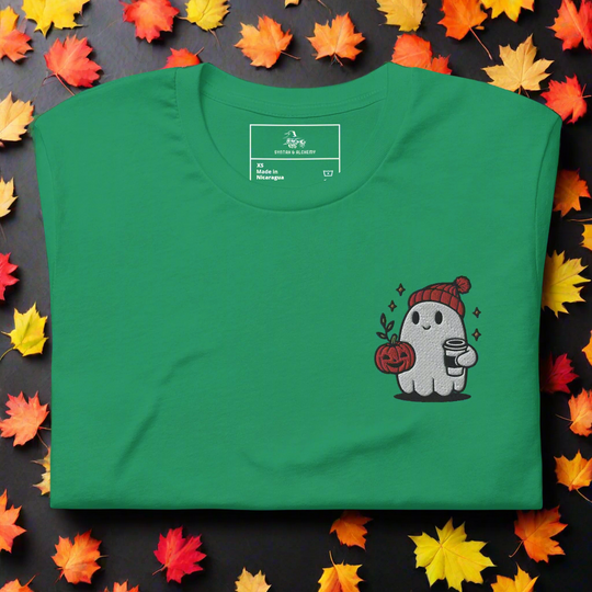 Ghost Hipster | Airlume Cotton T-Shirt | Embroidered - Syntax & Alchemy