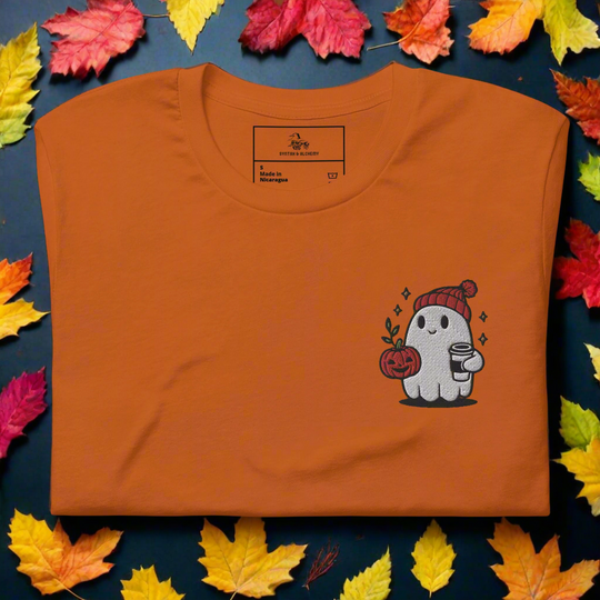 Ghost Hipster | Airlume Cotton T-Shirt | Embroidered - Syntax & Alchemy