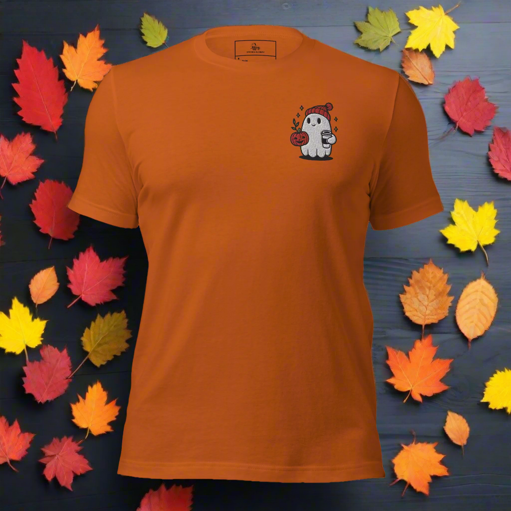 Ghost Hipster | Airlume Cotton T-Shirt | Embroidered - Syntax & Alchemy