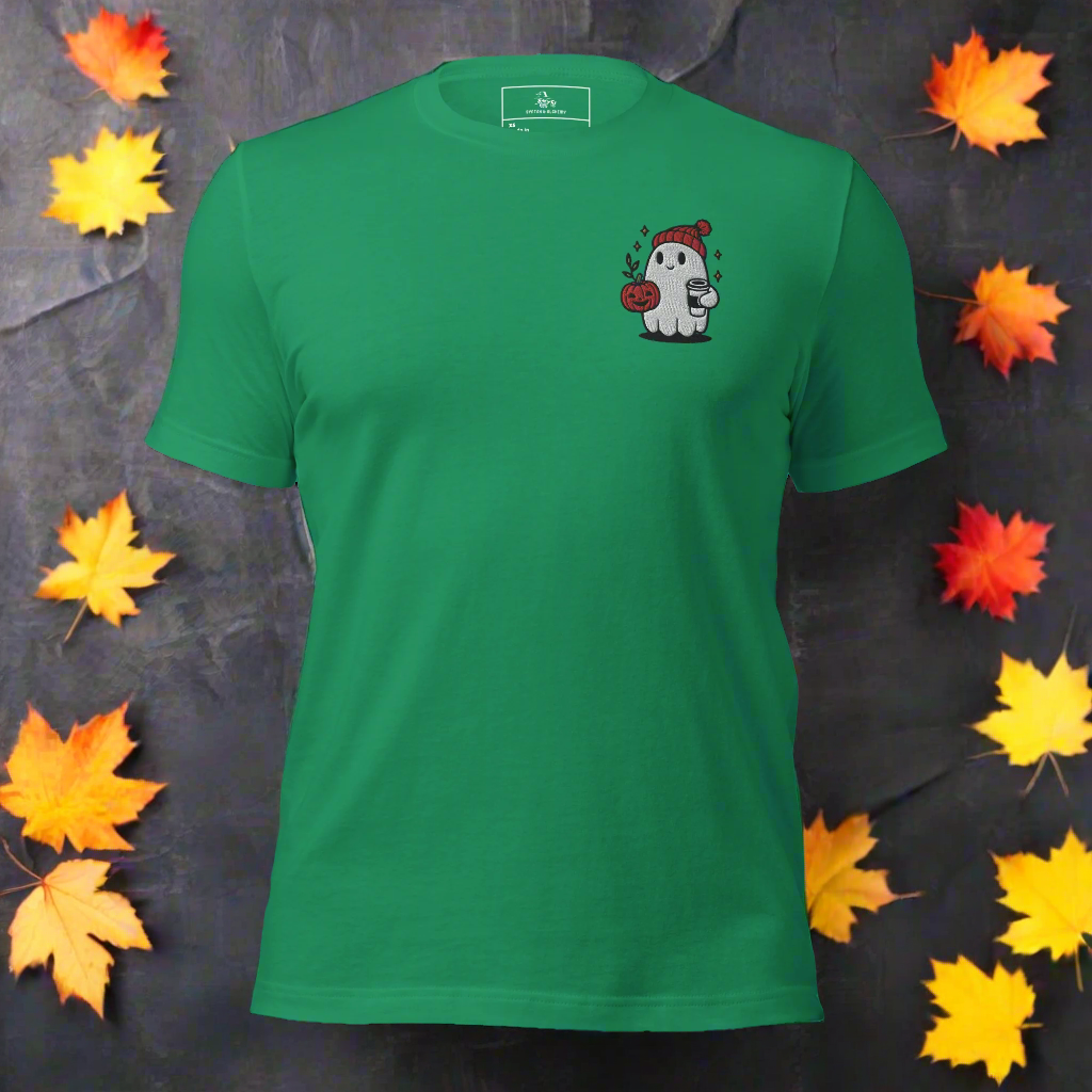 Ghost Hipster | Airlume Cotton T-Shirt | Embroidered - Syntax & Alchemy