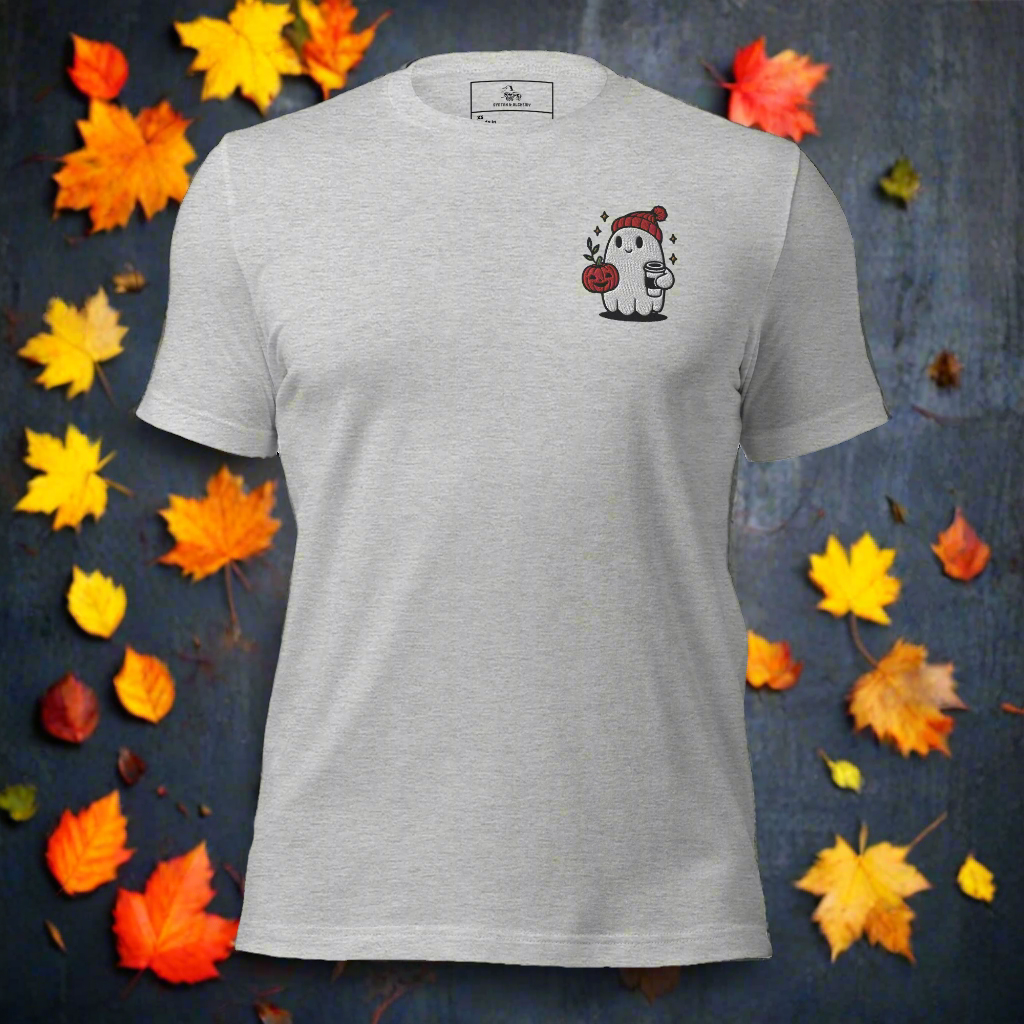 Ghost Hipster | Airlume Cotton T-Shirt | Embroidered - Syntax & Alchemy