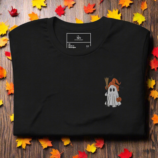 Ghost Witch | Airlume Cotton T-Shirt | Embroidered - Syntax & Alchemy