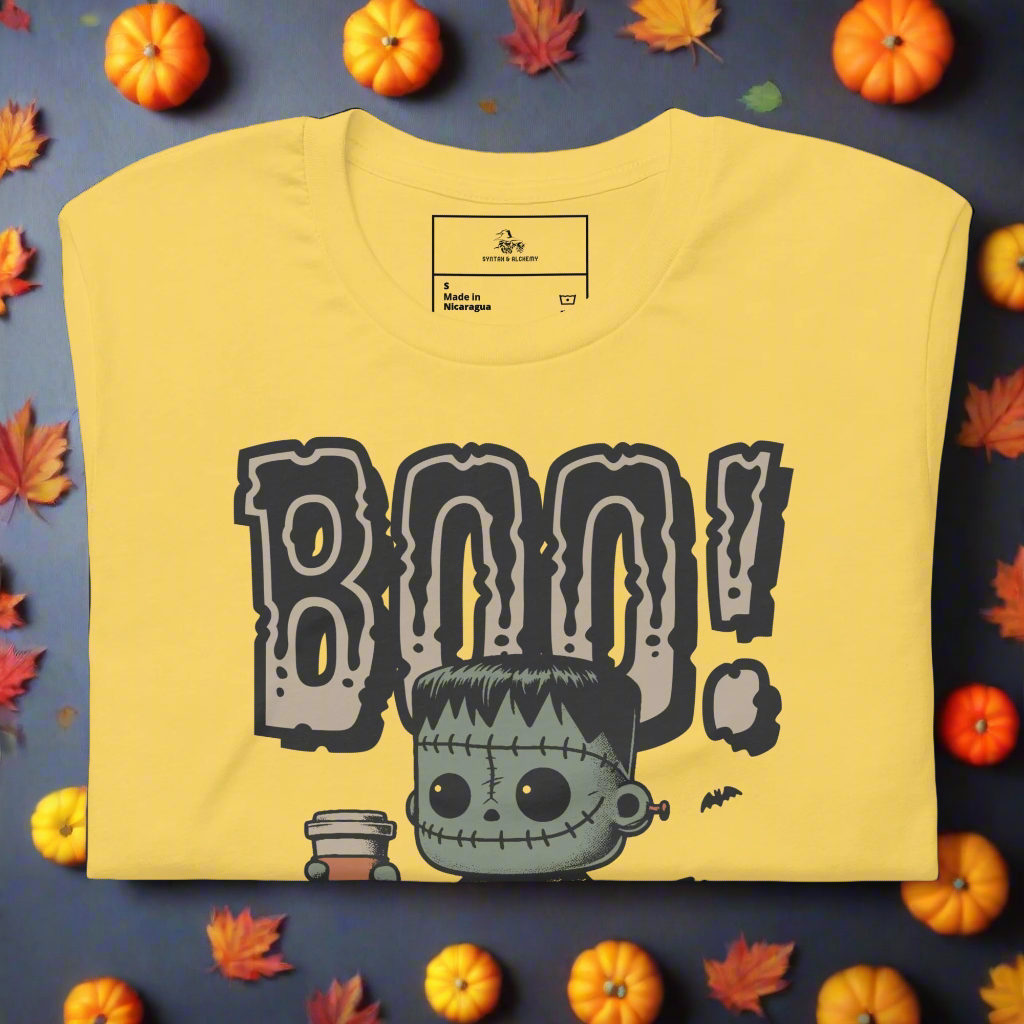 Frankenstein Boo | Airlume Cotton T-Shirt - Syntax & Alchemy
