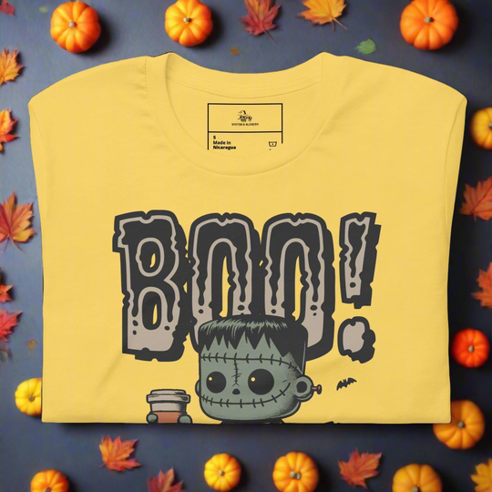 Frankenstein Boo | Airlume Cotton T-Shirt - Syntax & Alchemy