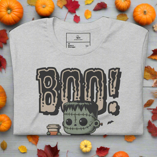Frankenstein Boo | Airlume Cotton T-Shirt - Syntax & Alchemy