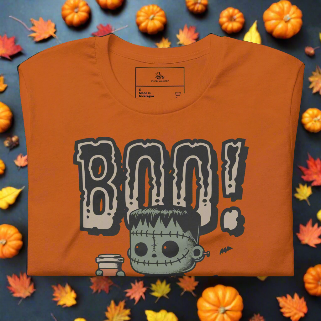 Frankenstein Boo | Airlume Cotton T-Shirt - Syntax & Alchemy