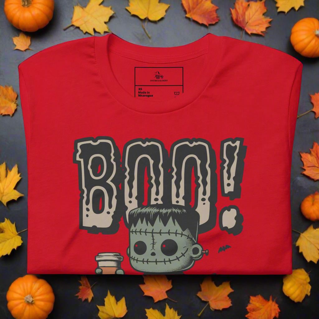 Frankenstein Boo | Airlume Cotton T-Shirt - Syntax & Alchemy