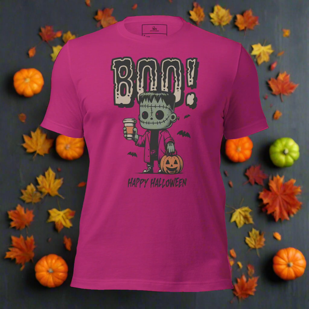 Frankenstein Boo | Airlume Cotton T-Shirt - Syntax & Alchemy