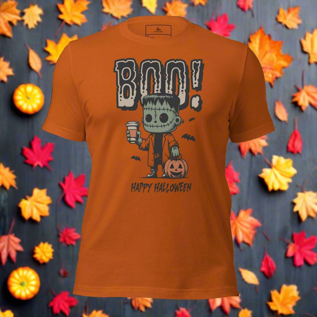 Frankenstein Boo | Airlume Cotton T-Shirt - Syntax & Alchemy