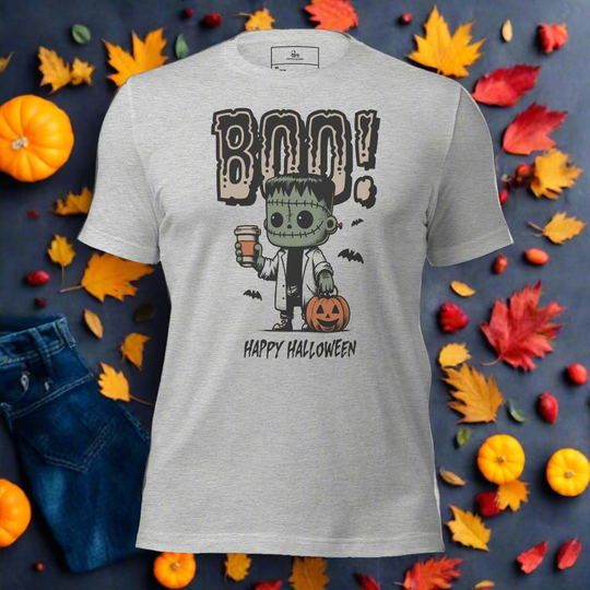Frankenstein Boo | Airlume Cotton T-Shirt - Syntax & Alchemy