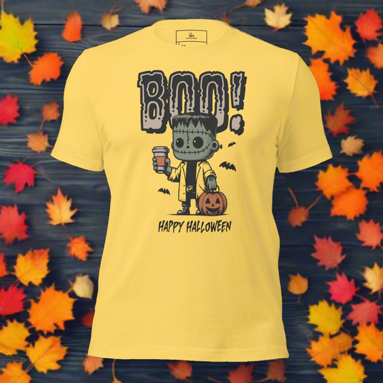 Frankenstein Boo | Airlume Cotton T-Shirt - Syntax & Alchemy