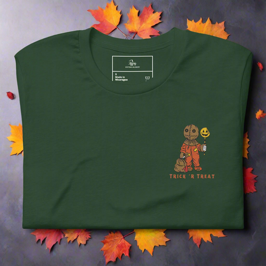 Samhain Trick 'r Treat | Airlume Cotton T-Shirt | Embroidered - Syntax & Alchemy