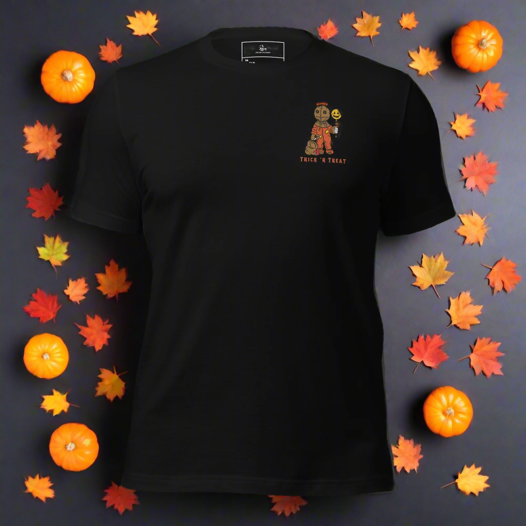 Samhain Trick 'r Treat | Airlume Cotton T-Shirt | Embroidered - Syntax & Alchemy