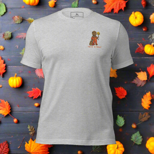 Samhain Trick 'r Treat | Airlume Cotton T-Shirt | Embroidered - Syntax & Alchemy