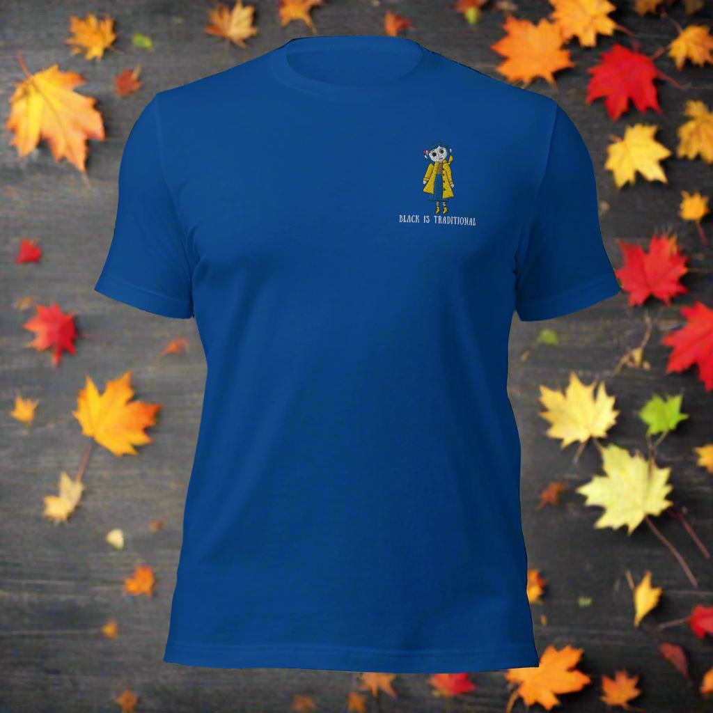 Black Is Traditional | Airlume Cotton T-Shirt | Embroidered | White Variant - Syntax & Alchemy