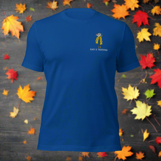 Black Is Traditional | Airlume Cotton T-Shirt | Embroidered | White Variant - Syntax & Alchemy