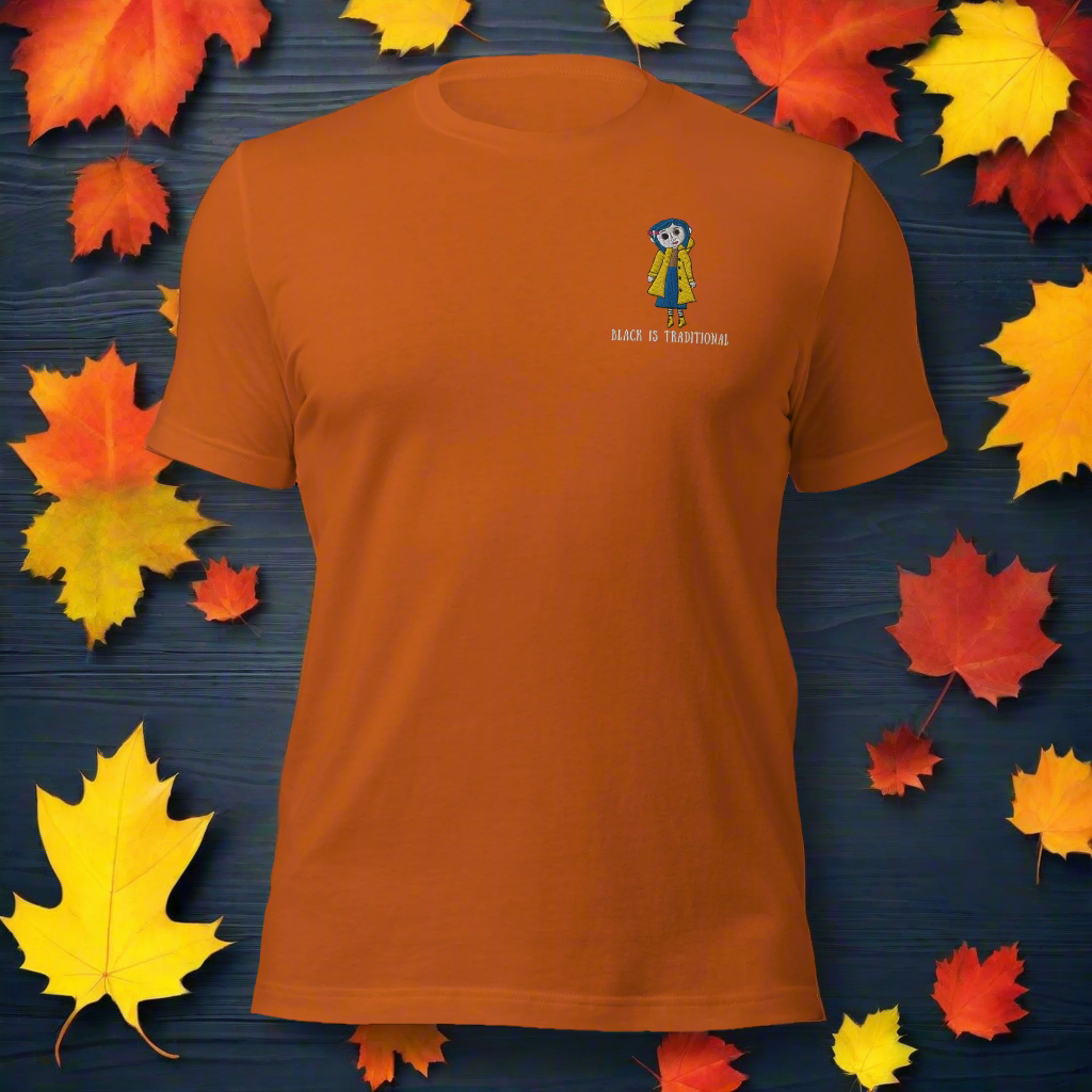 Black Is Traditional | Airlume Cotton T-Shirt | Embroidered | White Variant - Syntax & Alchemy