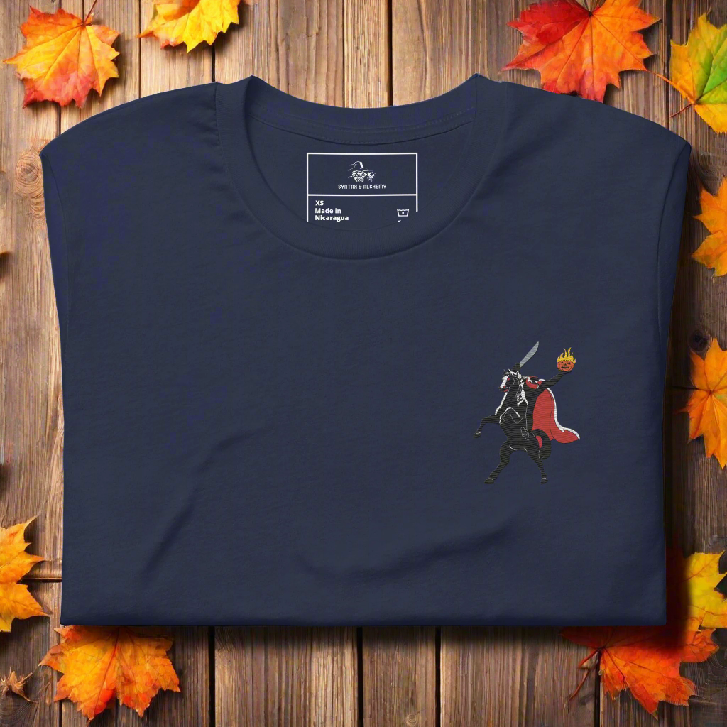 Headless Horseman | Airlume Cotton T-Shirt | Embroidered - Syntax & Alchemy