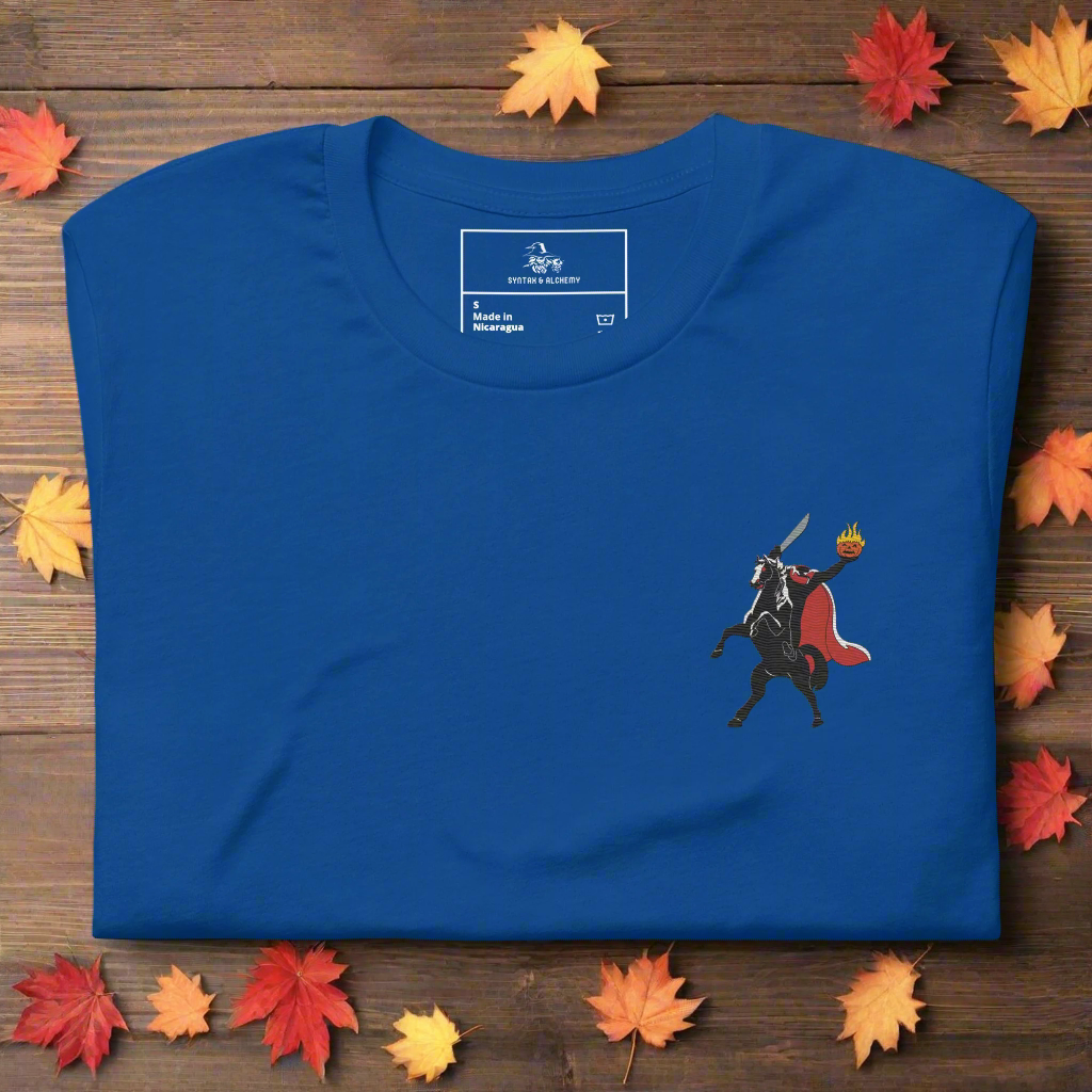 Headless Horseman | Airlume Cotton T-Shirt | Embroidered - Syntax & Alchemy