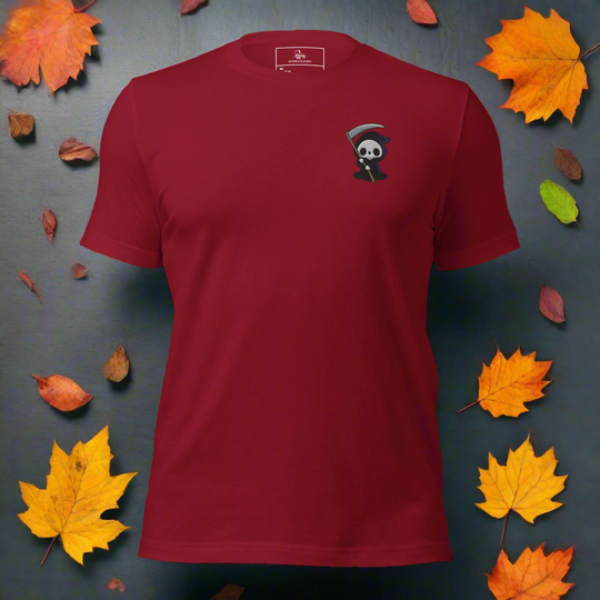 Grim Reaper | Airlume Cotton T-Shirt | Embroidered - Syntax & Alchemy