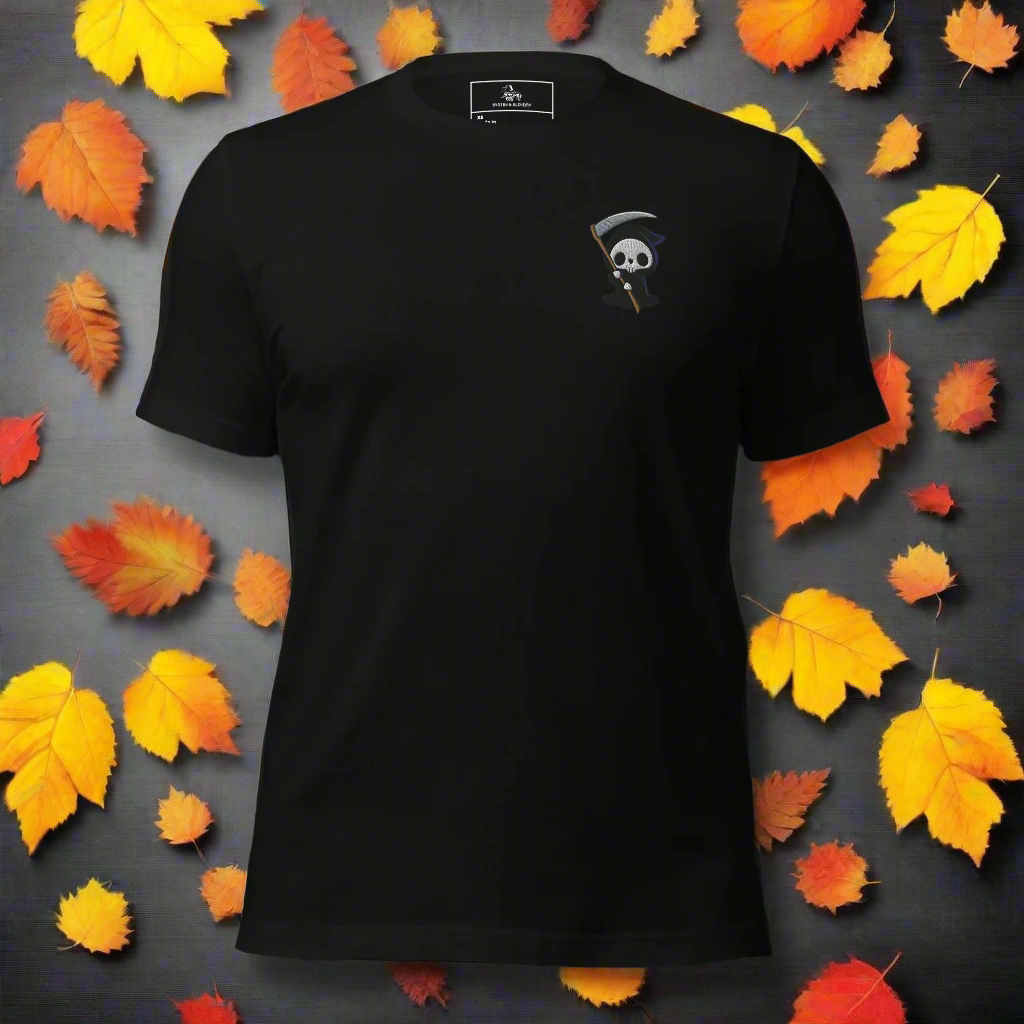 Grim Reaper | Airlume Cotton T-Shirt | Embroidered - Syntax & Alchemy