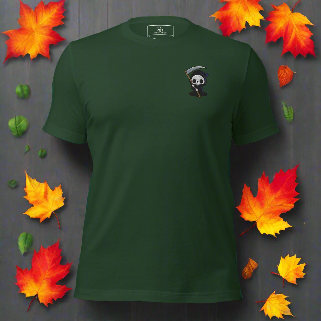 Grim Reaper | Airlume Cotton T-Shirt | Embroidered - Syntax & Alchemy