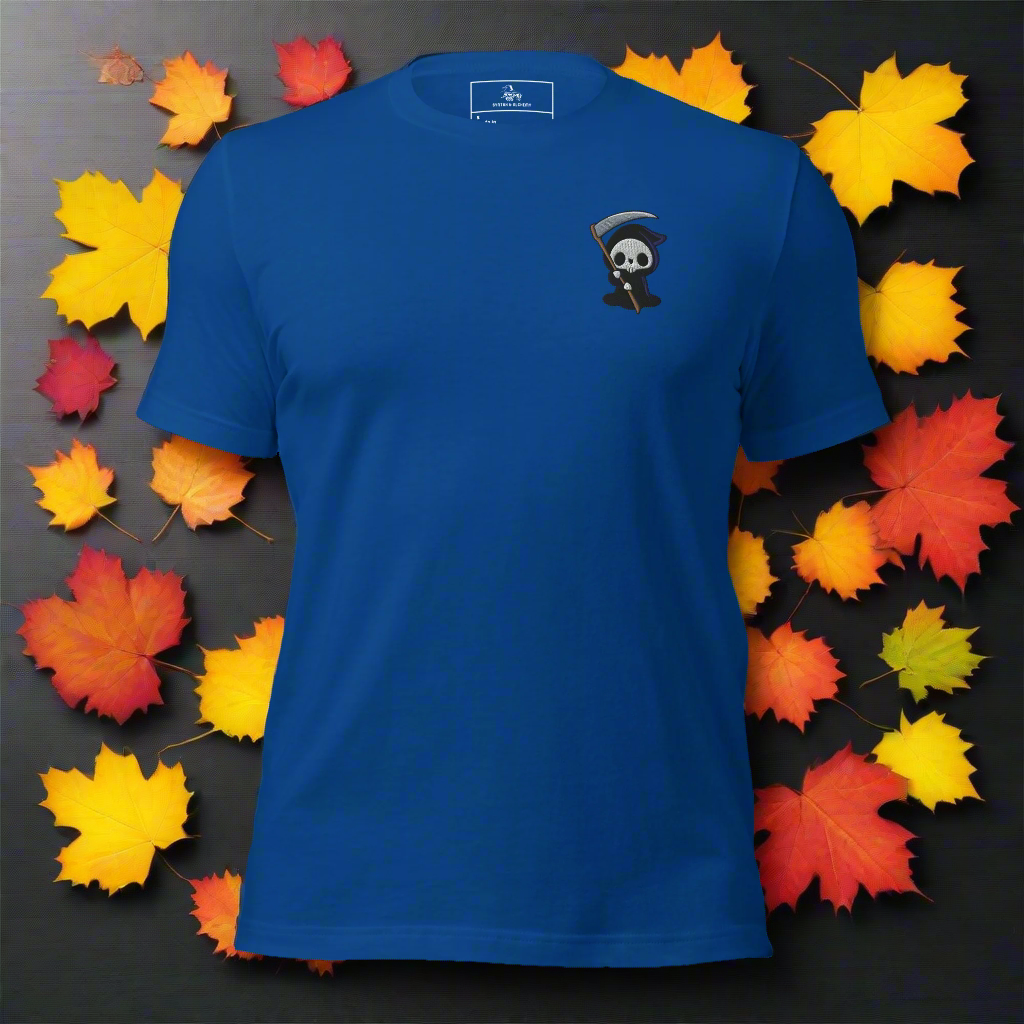 Grim Reaper | Airlume Cotton T-Shirt | Embroidered - Syntax & Alchemy