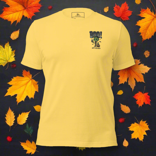 Frankenstein Boo | Airlume Cotton T-Shirt | Embroidered - Syntax & Alchemy