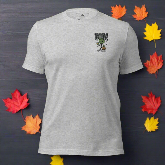 Frankenstein Boo | Airlume Cotton T-Shirt | Embroidered - Syntax & Alchemy