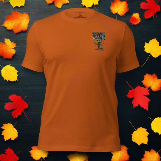 Frankenstein Boo | Airlume Cotton T-Shirt | Embroidered - Syntax & Alchemy