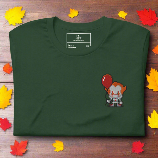 Pennywise Pixel | Airlume Cotton T-Shirt | Embroidered - Syntax & Alchemy